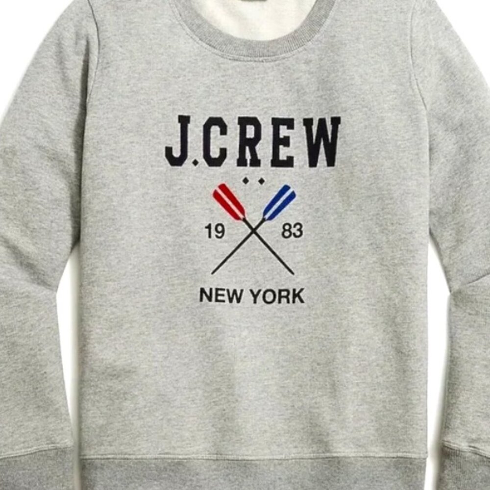 J. Crew New York Authentic Fleece Grey Sweater Size Large NWOT